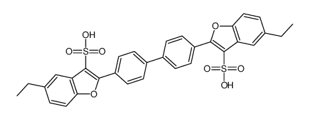 5-ethyl-2-[4-[4-(5-ethyl-3-sulfo-1-benzofuran-2-yl)phenyl]phenyl]-1-benzofuran-3-sulfonic acid Structure