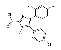 5-(4-chlorophenyl)-1-(2,4-dichlorophenyl)-4-methyl-pyrazole-3-carboxylic acid chloride Structure
