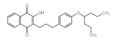 3-[3-(4-heptan-4-yloxyphenyl)propyl]-4-hydroxynaphthalene-1,2-dione结构式