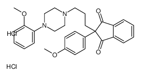 2-(4-methoxyphenyl)-2-[3-[4-(2-methoxyphenyl)piperazin-1-yl]propyl]indene-1,3-dione,dihydrochloride结构式