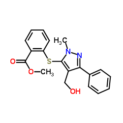 METHYL 2-([4-(HYDROXYMETHYL)-1-METHYL-3-PHENYL-1H-PYRAZOL-5-YL]SULFANYL)BENZENECARBOXYLATE结构式