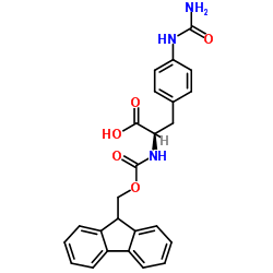 4-[(氨基羰基)氨基]-N-[芴甲氧羰基]-D-苯丙氨酸结构式