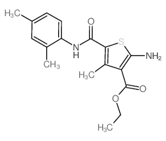 2-氨基-5-(2,4-二甲基苯基氨基甲酰基)-4-甲基噻吩-3-羧酸乙酯结构式