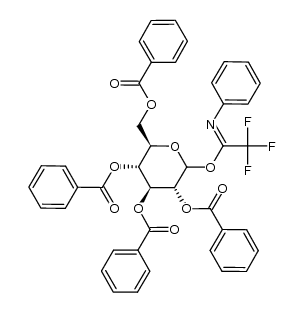2,3,4,6-tetra-O-benzoyl-D-glucopyranosyl 1-(N-phenyl)-2,2,2-trifluoroacetimidate Structure