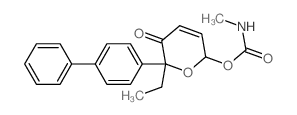 [6-ethyl-5-oxo-6-(4-phenylphenyl)-2H-pyran-2-yl] N-methylcarbamate结构式