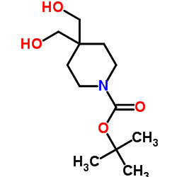 4,4-双(羟甲基)哌啶-1-羧酸叔丁酯结构式