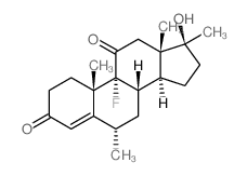 Androst-4-ene-3,11-dione,9-fluoro-17-hydroxy-6,17-dimethyl-, (6a,17b)- (9CI)结构式