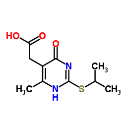 [2-(Isopropylsulfanyl)-6-methyl-4-oxo-1,4-dihydro-5-pyrimidinyl]acetic acid Structure