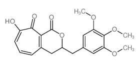 Cyclohepta[c]pyran-1,9-dione,3,4-dihydro-8-hydroxy-3-[(3,4,5-trimethoxyphenyl)methyl]-结构式