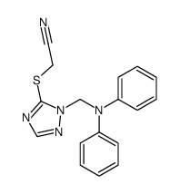 2-[[2-[(N-phenylanilino)methyl]-1,2,4-triazol-3-yl]sulfanyl]acetonitrile结构式