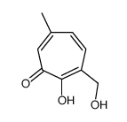 2-hydroxy-3-(hydroxymethyl)-6-methylcyclohepta-2,4,6-trien-1-one结构式