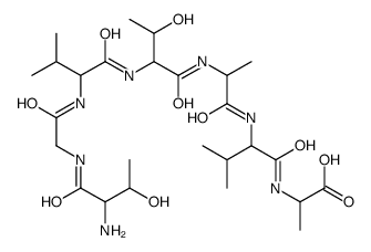 (2S)-2-[[(2S)-2-[[(2S)-2-[[(2S,3R)-2-[[(2S)-2-[[2-[[(2S,3R)-2-amino-3-hydroxybutanoyl]amino]acetyl]amino]-3-methylbutanoyl]amino]-3-hydroxybutanoyl]amino]propanoyl]amino]-3-methylbutanoyl]amino]propanoic acid Structure