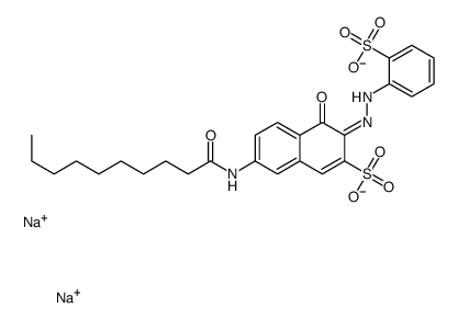 disodium 4-hydroxy-7-[(1-oxodecyl)amino]-3-[(2-sulphonatophenyl)azo]naphthalene-2-sulphonate picture