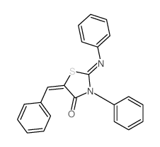 5-benzylidene-3-phenyl-2-phenylimino-thiazolidin-4-one结构式