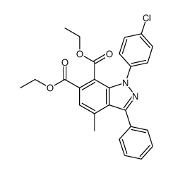 1-(4-Chloro-phenyl)-4-methyl-3-phenyl-1H-indazole-6,7-dicarboxylic acid diethyl ester Structure