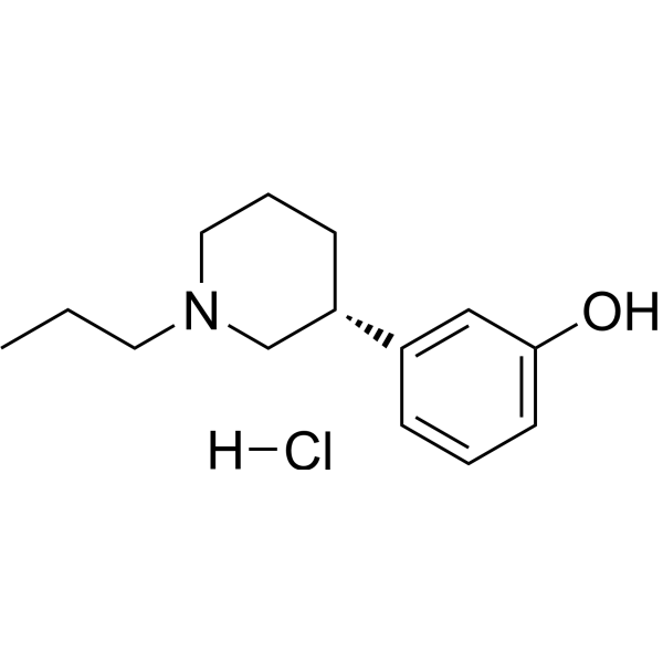 R(+)-3-(3-羟基苯基)-N-丙基哌啶盐酸盐结构式