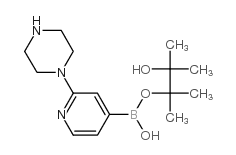2-(1-哌嗪基)吡啶-4-硼酸频哪醇酯结构式