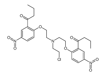 1-[2-[2-[2-(2-butanoyl-4-nitrophenoxy)ethyl-(2-chloroethyl)amino]ethoxy]-5-nitrophenyl]butan-1-one结构式