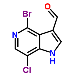 4-溴-7-氯-5-氮杂吲哚-3-甲醛结构式
