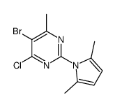 PYRIMIDINE, 5-BROMO-4-CHLORO-2-(2,5-DIMETHYL-1H-PYRROL-1-YL)-6-METHYL-结构式
