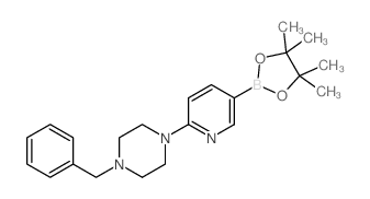 6-(4-苄基-1-哌嗪基)吡啶-3-硼酸频哪醇酯结构式