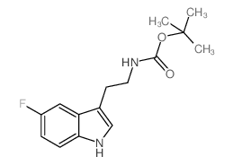[2-(5-氟-1H-吲哚-3-基)-乙基]-氨基甲酸叔丁酯结构式