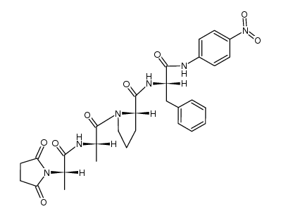 N-succinyl-Ala-Ala-Pro-Phe-p-nitroanilide Structure