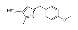 1-[(4-methoxyphenyl)methyl]-3-methyl-pyrazole-4-carbonitrile结构式