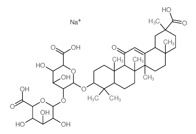 a-D-Glucopyranosiduronic acid, (3b,20b)-20-carboxy-11-oxo-30-norolean-12-en-3-yl 2-O-b-D-glucopyranuronosyl-, sodiumsalt (1:1) picture