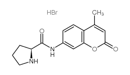 L-脯氨酸-7-氨基-4-甲基香豆素氢溴酸盐结构式