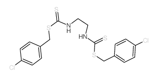 Carbamodithioic acid,N,N'-1,2-ethanediylbis-, C,C'-bis[(4-chlorophenyl)methyl] ester structure