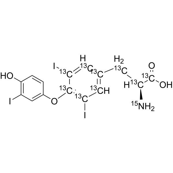 三碘甲状腺原氨酸-13C9,15N结构式
