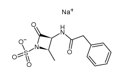 cis-4-methyl-3-phenylacetylamino-2-oxoazetidine-1-sulphonic acid sodium salt Structure