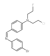 Benzenamine,4-[[(4-bromophenyl)imino]methyl]-N-(2-chloroethyl)-N-(2-fluoroethyl)- Structure