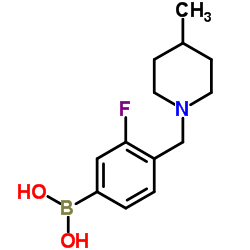 3-氟-4-((4-甲基哌啶-1-基)甲基)苯基硼酸结构式