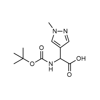 2-{[(叔丁氧基)羰基]氨基}-2-(1-甲基-1H-吡唑-4-基)乙酸结构式