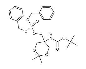 tert-butyl N-[5-({[bis(benzyloxy)phosphoryl]oxy}methyl)-2,2-dimethyl-1,3-dioxan-5-yl]carbamate Structure