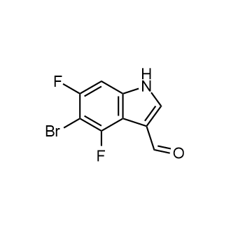 5-溴-4,6-二氟-1H-吲哚-3-甲醛结构式