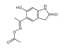 5-acetyl-1,3-dihydro-6-hydroxy-2H-indol-2-one, 5-oxime acetate Structure