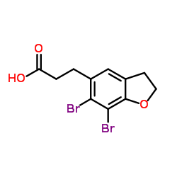 3-(6,7-二溴-2,3-二氢-1-苯并呋喃-5-基)丙酸结构式