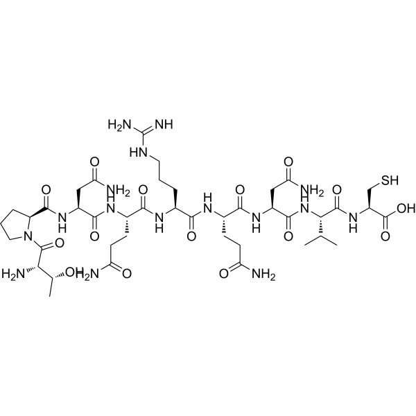 H-Thr-Pro-Asn-Gln-Arg-Gln-Asn-Val-Cys-OH trifluoroacetate salt结构式