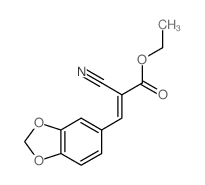 2-氰基-3-(1,3-苯并二噁茂-5-基)丙烯酸乙脂结构式