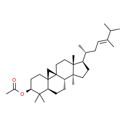 3β-Acetoxy-24-methyl-9β,19-cyclolanost-23-ene Structure