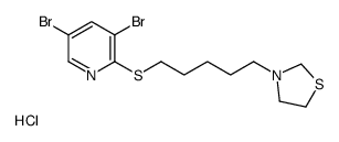 3-[5-(3,5-dibromopyridin-2-yl)sulfanylpentyl]-1,3-thiazolidine,hydrochloride结构式