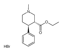 (+/-)-1-methyl-4t-phenyl-piperidine-3r-carboxylic acid ethyl ester, hydrobromide结构式