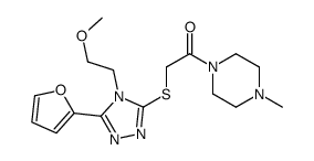 Piperazine, 1-[[[5-(2-furanyl)-4-(2-methoxyethyl)-4H-1,2,4-triazol-3-yl]thio]acetyl]-4-methyl- (9CI) Structure