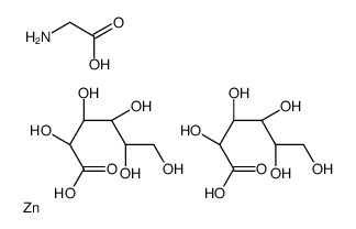 2-aminoacetic acid,(2R,3S,4R,5R)-2,3,4,5,6-pentahydroxyhexanoic acid,zinc Structure