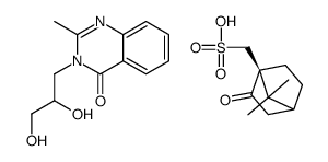 (1S)-2-oxobornane-10-sulphonic acid, compound with 3-(2,3-dihydroxypropyl)-2-methylquinazolin-4(3H)-one (1:1)结构式