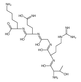 (2S)-6-amino-2-[[(2S)-5-amino-2-[[2-[[(2S)-2-[[(2S,3R)-2-amino-3-hydroxybutanoyl]amino]-5-(diaminomethylideneamino)pentanoyl]amino]acetyl]amino]-5-oxopentanoyl]amino]hexanoic acid结构式