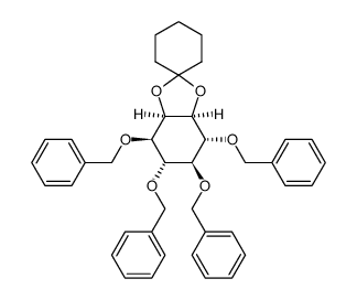 (+/-)-cis-1,2-O-cyclohexylidene-3,4,5,6-tetrakis-O-benzyl myo-inositol Structure